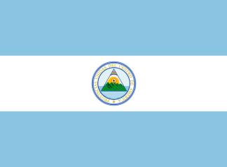 Bandera utilizada por las Provincias Unidas del Centro de América (1823-1824), por la República Federal de Centro América (1824-1839), por la Federación de Centro América (1851), por la República de América Central (1895-1898) y por los Estados Unidos de Centro América (1898).