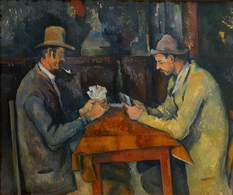 El pintor francés Paul Cézanne hizo una serie de cinco cuadros titulada “Los jugadores de cartas”