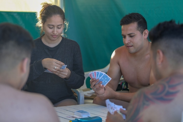 En Mar del Plata, los turistas eligieron jugar en una carpa (Christian Heit)