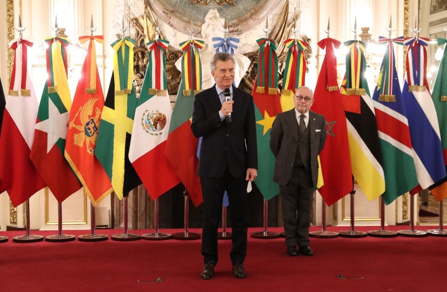 El Presidente Macri recibe las cartas credenciales a los nuevos embajadores