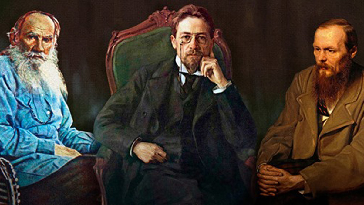 Chéjov, Dostoievski y Tolstói - por Alexánder Kislov