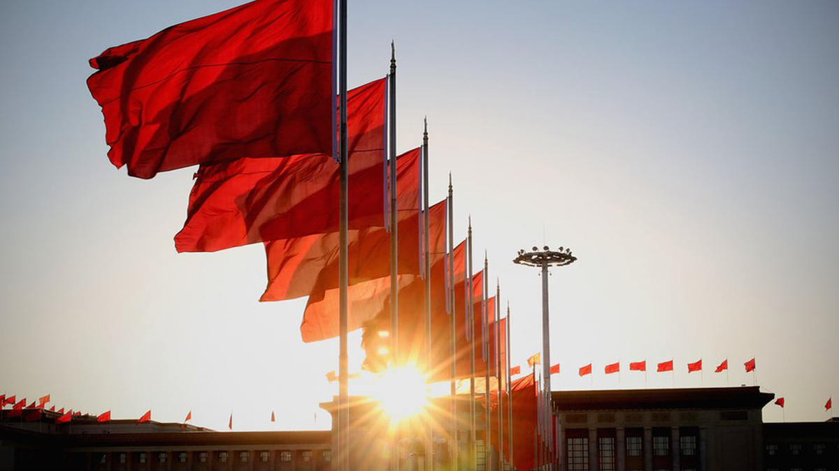 Diplomáticos chinos - banderas chinas
 Getty Images