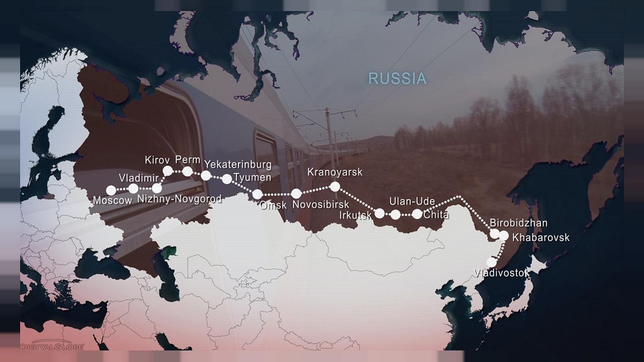 El transiberiano conecta Moscú con Vladivostok, en el lejano oriente de Rusia