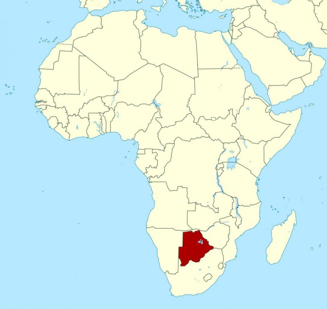 Ubicación de Botswana