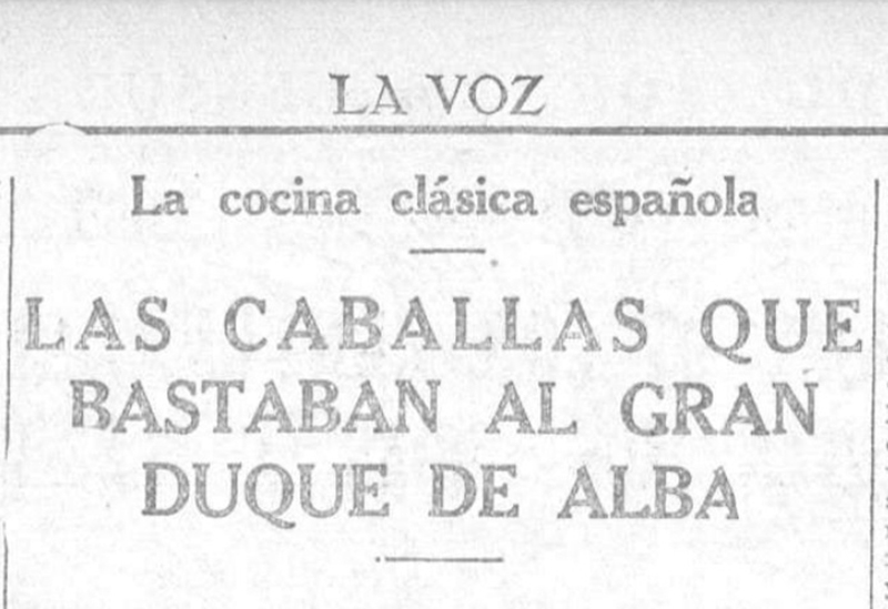 Artículo sobre la caballa en piriñaca de Andalucía publicado en la segunda página de La Voz del 26/08/1927. BNE - Hemeroteca Digital