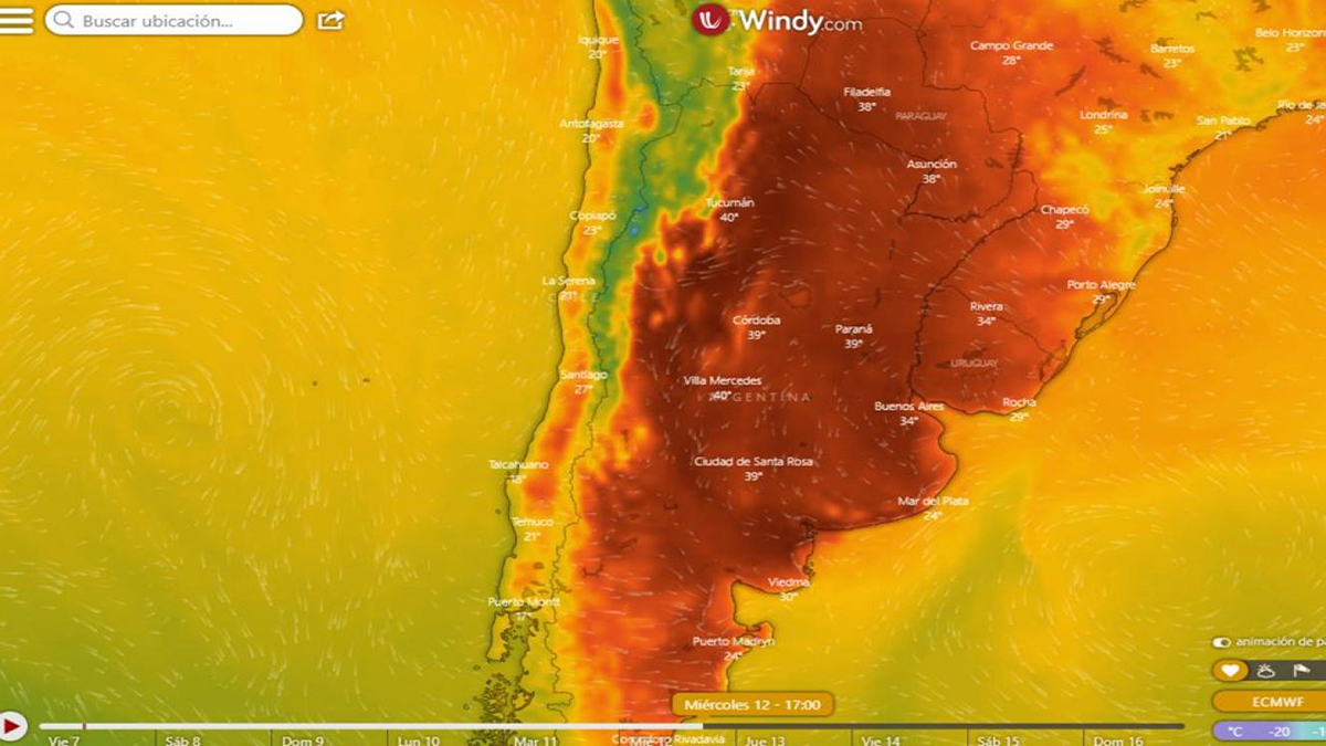 Calor extremo en Argentina