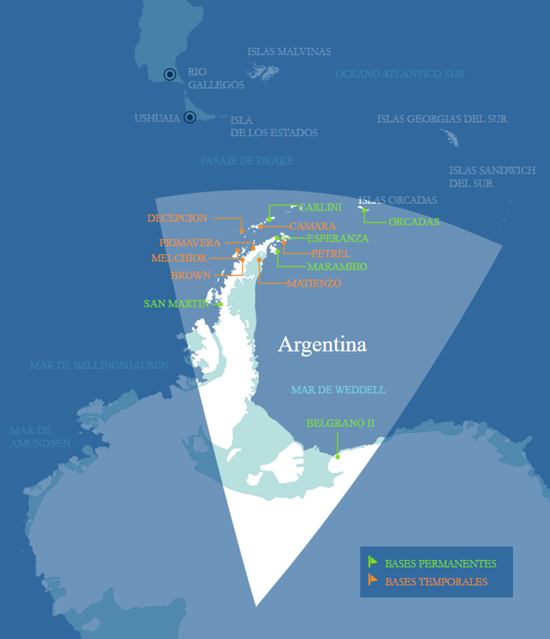 Bases en la Antártida Argentina