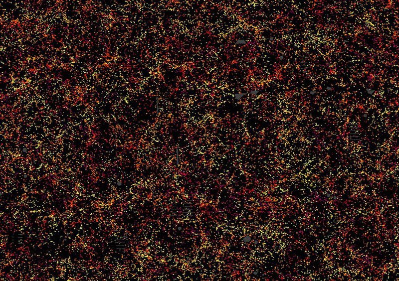 Científicos del proyecto internacional SDSS-III han elaborado un mapa tridimensional de 1,2 millones de galaxias para comprender las misteriosas propiedades de la energía oscura y sus efectos en la aceleración de la expansión del universo. / Daniel Eisenstein y SDSS-III.