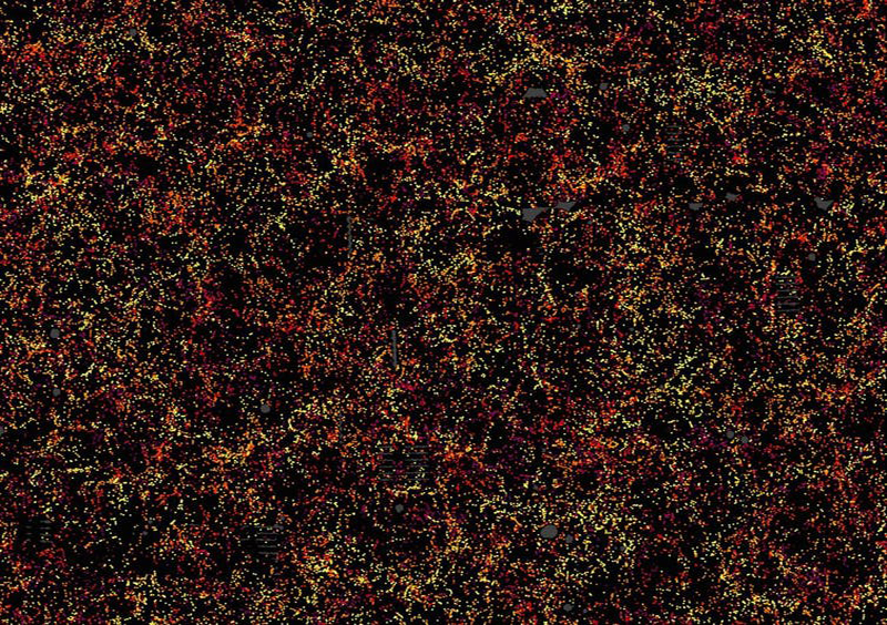 Científicos del proyecto internacional SDSS-III han elaborado un mapa tridimensional de 1,2 millones de galaxias para comprender las misteriosas propiedades de la energía oscura y sus efectos en la aceleración de la expansión del universo. / Daniel Eisenstein y SDSS-III.