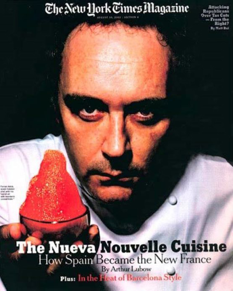 Alta Cocina: comer con los dedos en El Bulli, en la portada del New York Times Magazine.
