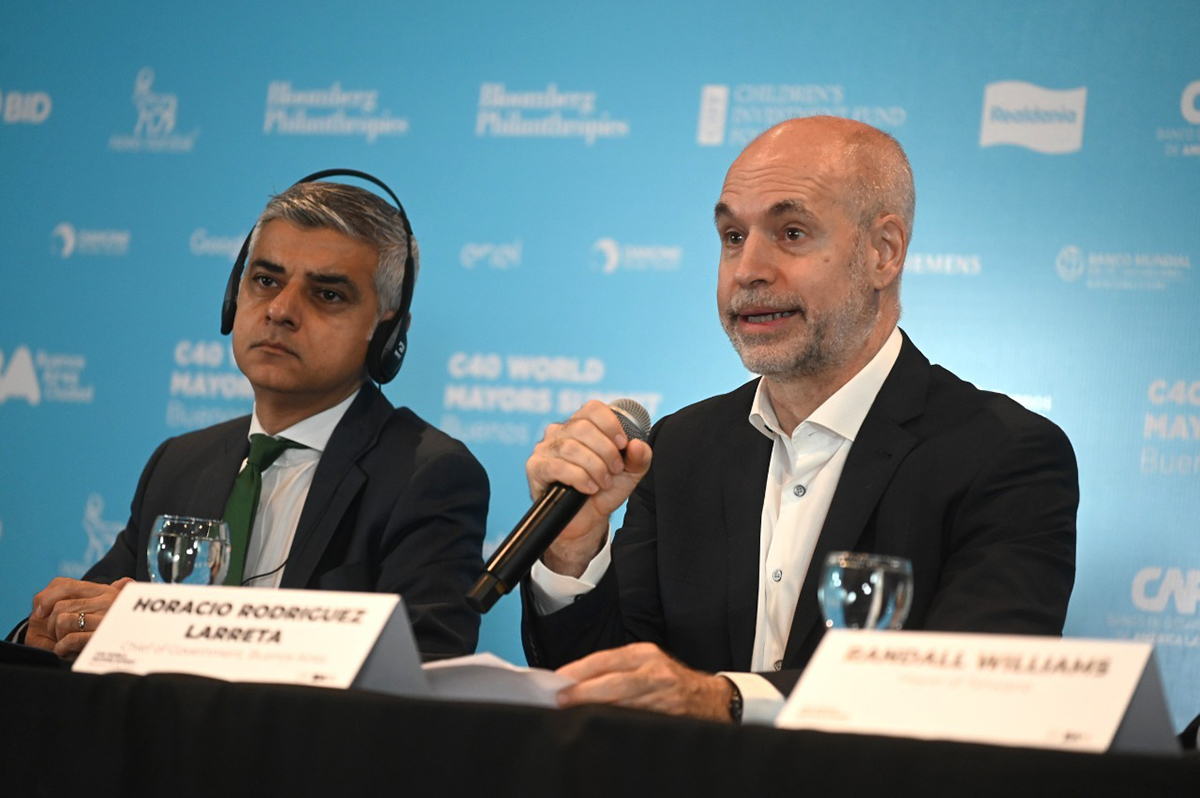El jefe de gobierno, Horacio Rodríguez Larreta, y el alcalde de Londres, Sadiq Khan, abrieron este jueves la Cumbre Mundial de Alcaldes