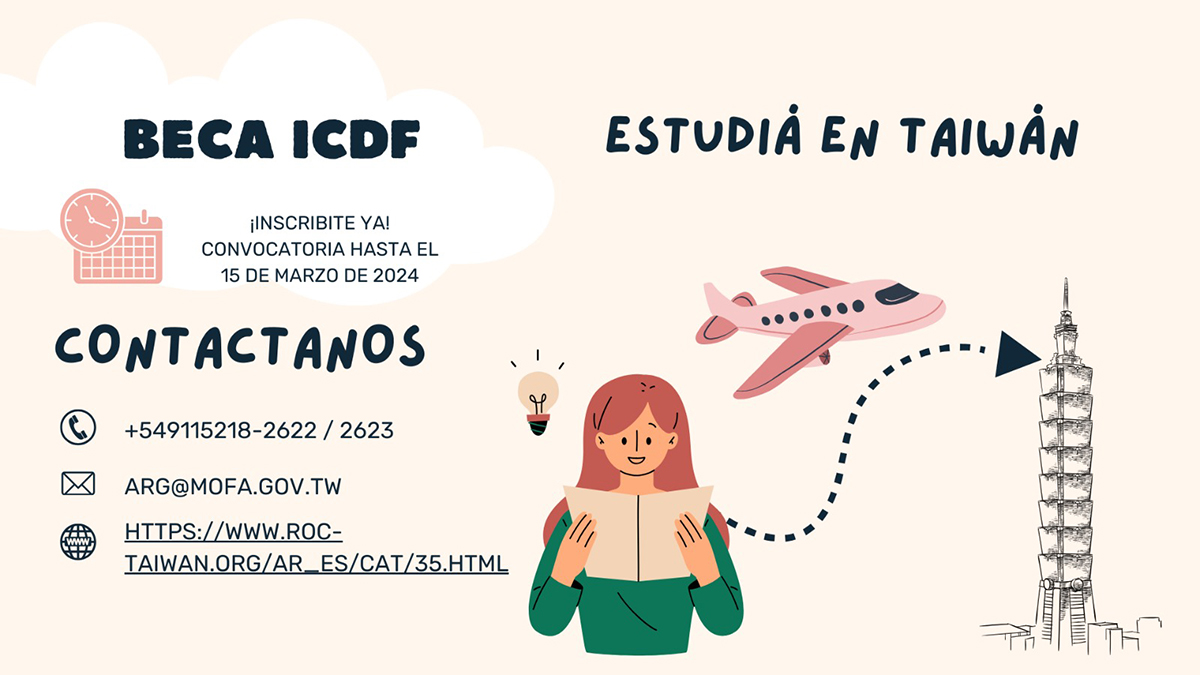 Becas ICDF 2024 en Taiwán