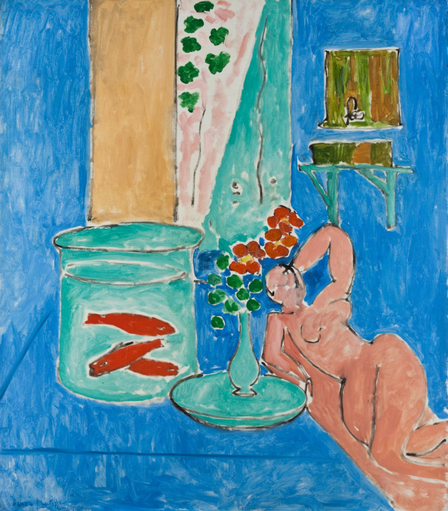 Henri Matisse, Peces de colores y escultura, 1912<br>© Estate H. Matisse, Imagen digital, Museo de Arte Moderno, Nueva York / Scala, Florencia