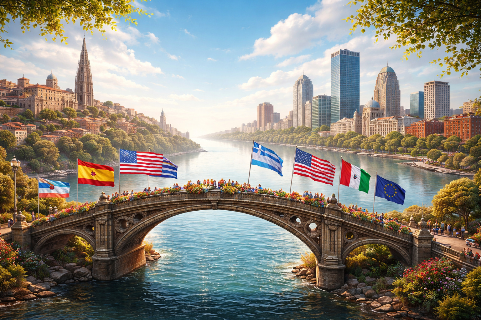 Ciudades hermanadas - Imagen creada con IA.